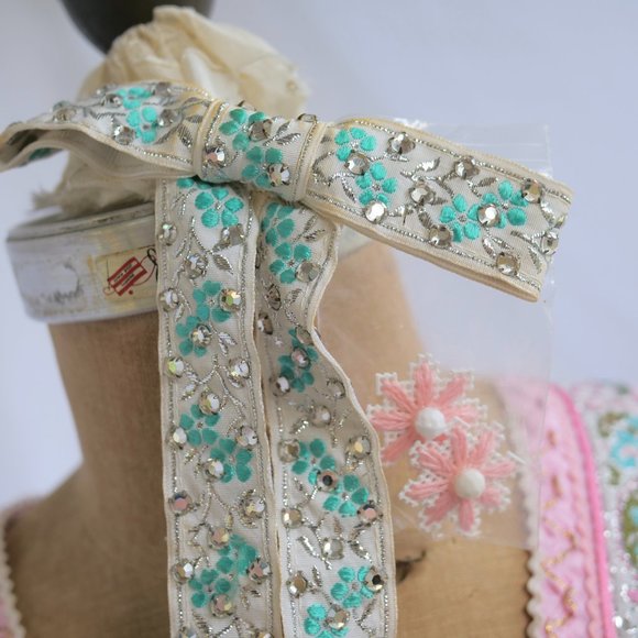 vtg 50s JEANETTES SOUTHWEST Pink Full Pleated Skirt & Top Set Swing Rockabilly 8 - Picture 8 of 15